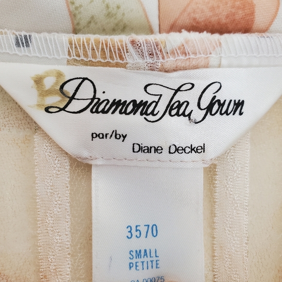 VINTAGE | Sheer Floral Robe Kimono Pastel Belted Night Gown (Size S) - Picture 10 of 13